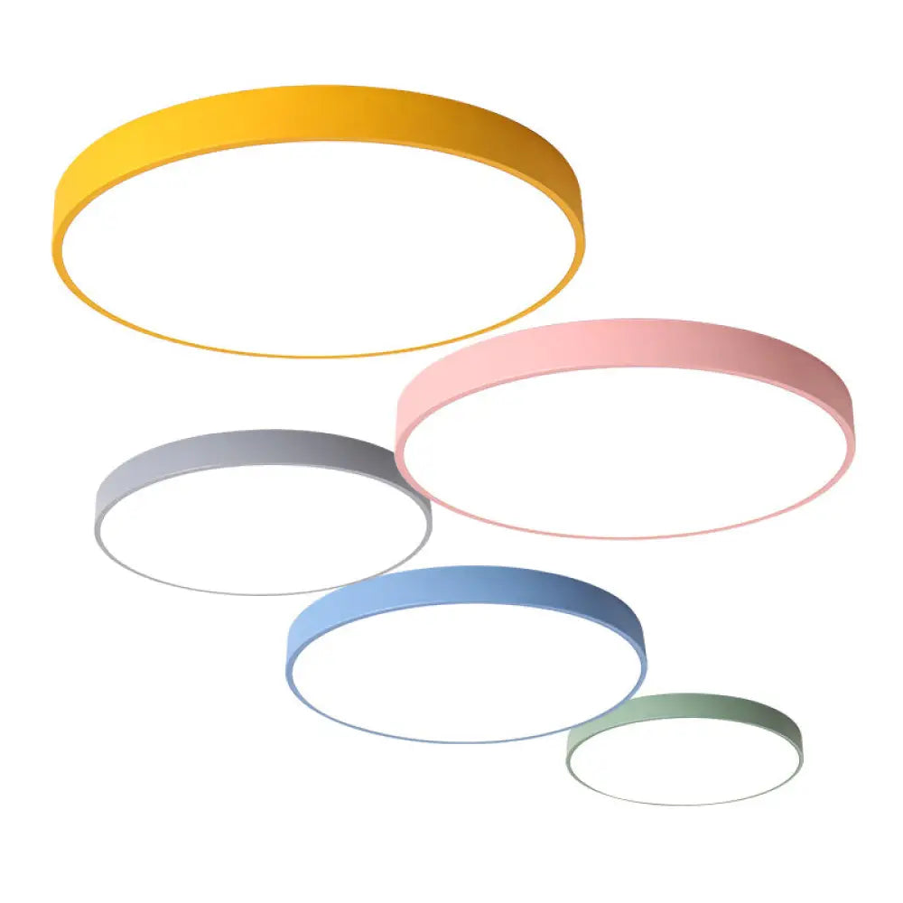 Round Acrylic LED Kids Ceiling Light, Dimmable with Remote
