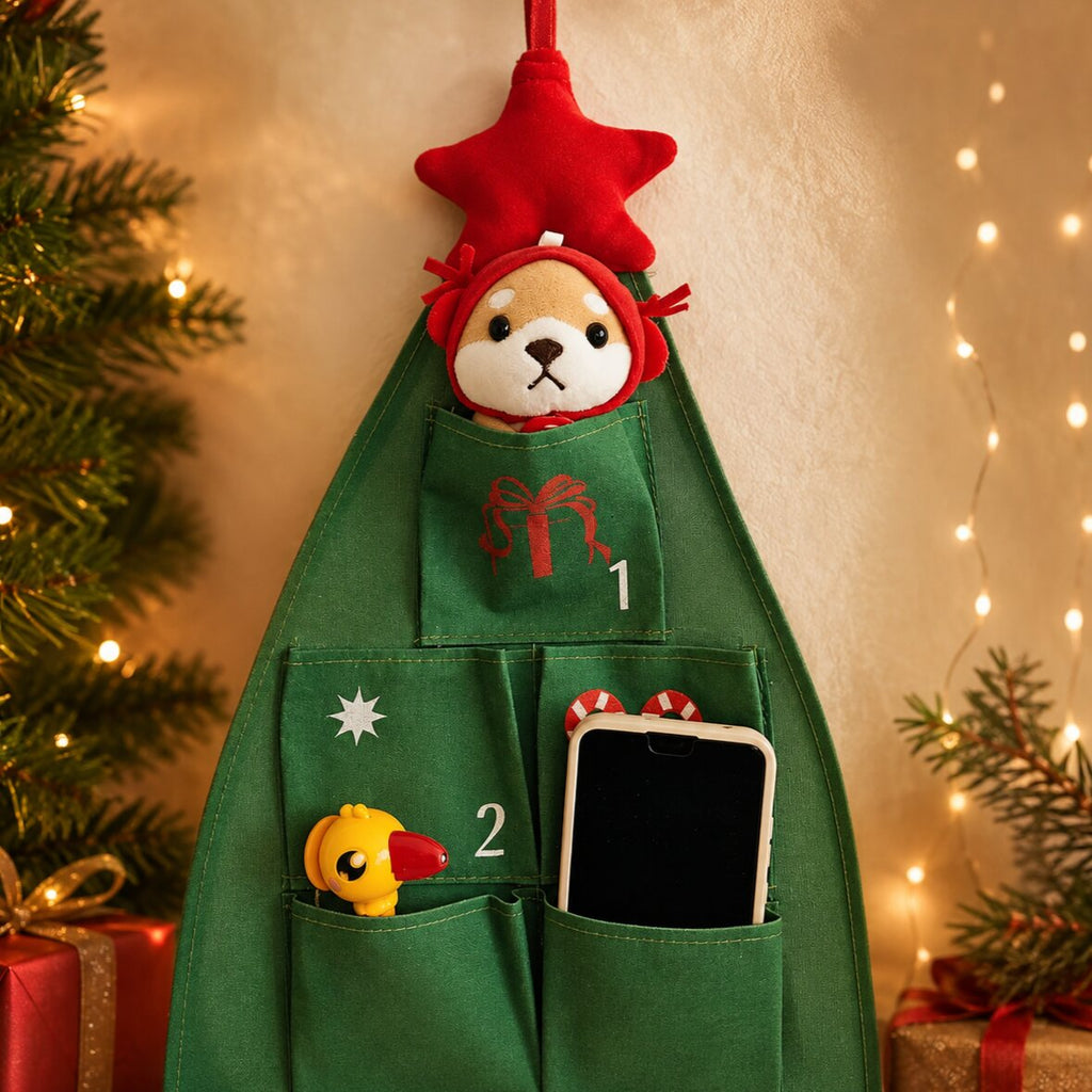 Refillable Fabric Advent Calendar Christmas Tree, 24 Pockets