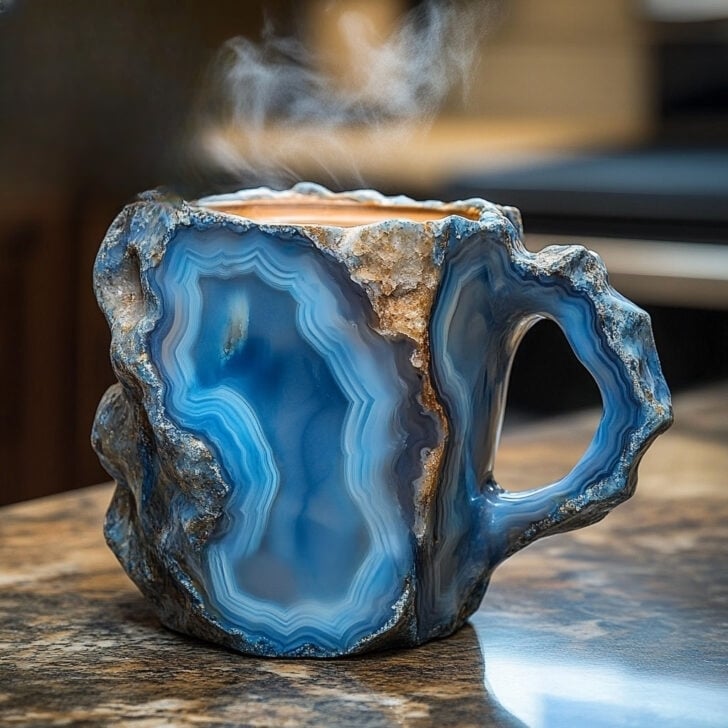 Gemstone-Effect Ceramic Mug, 200 ml, Hand Finished