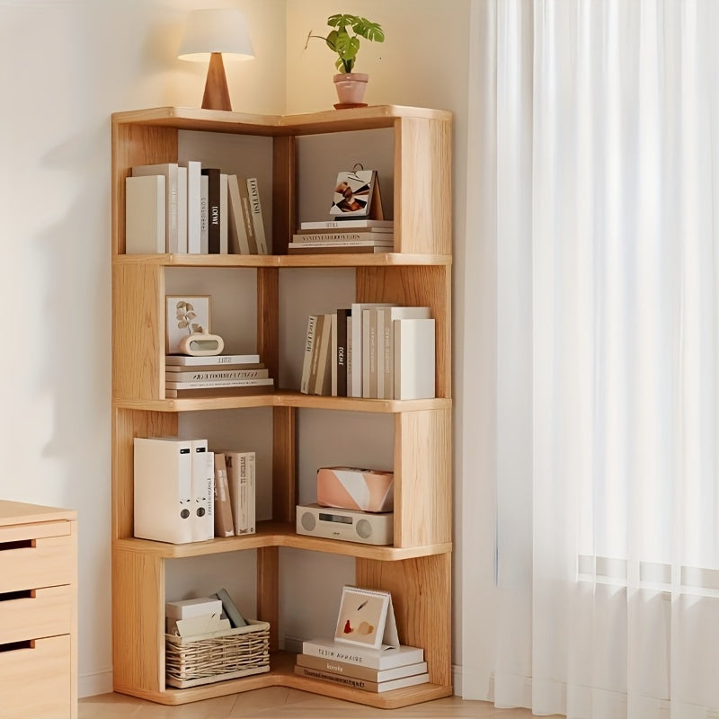 Solid Wood Corner Shelf Unit, 162 cm, Wall Mounted