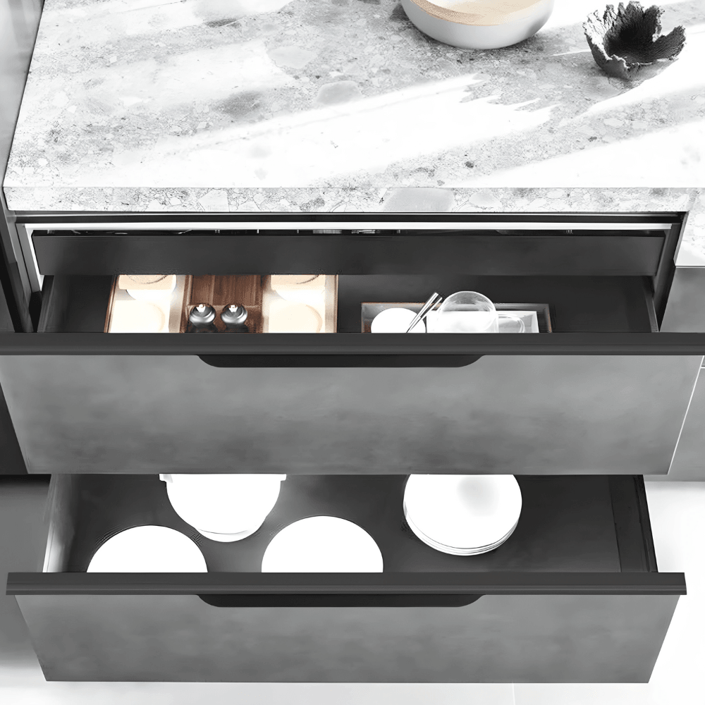 Hidden Edge Pull Cabinet Handle, Anti-Fingerprint Finish
