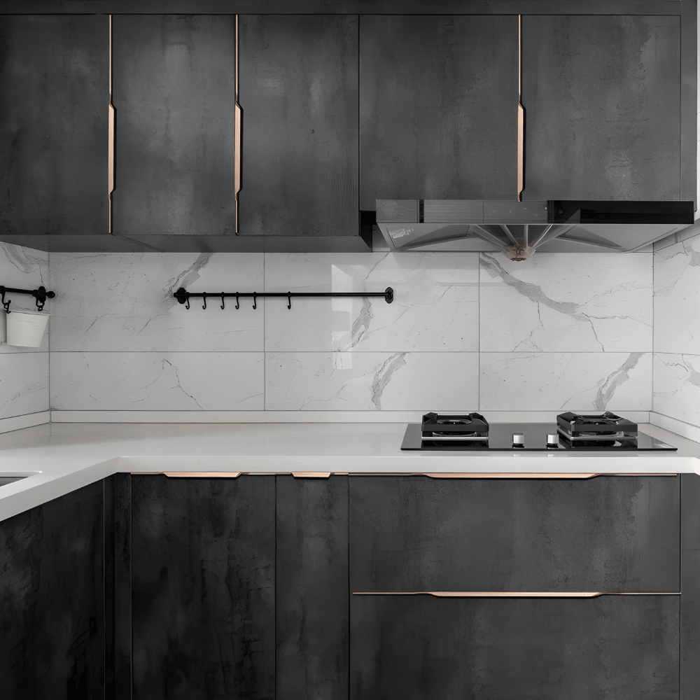 Hidden Edge Pull Cabinet Handle, Anti-Fingerprint Finish