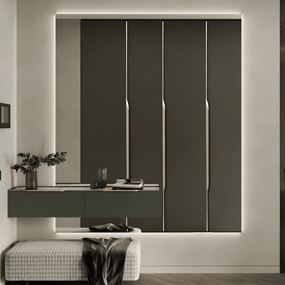 Hidden Edge Pull Cabinet Handle, Anti-Fingerprint Finish