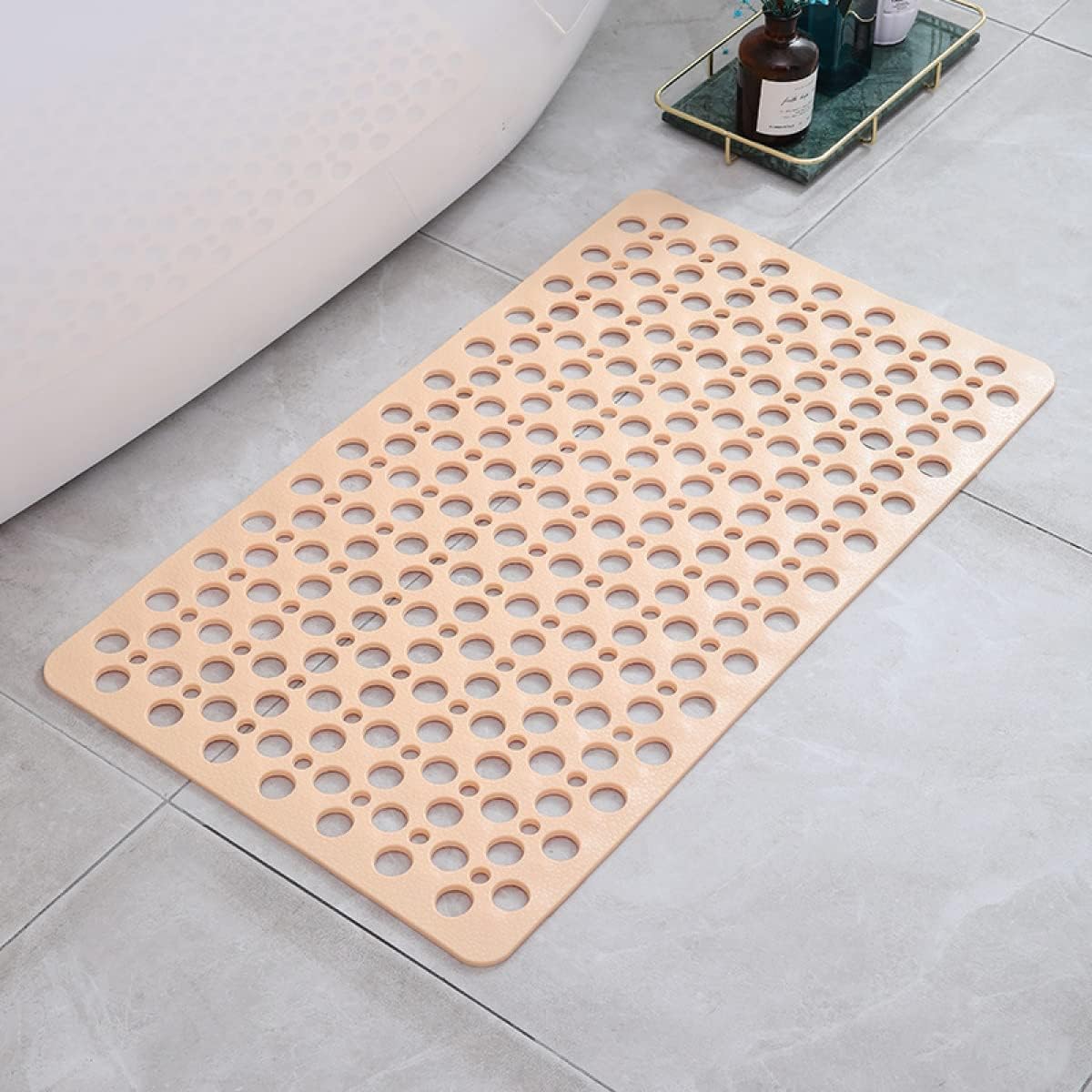 Non-Slip Shower and Bath Mat with Suction Cups and Drain Holes