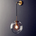 Glass Globe Wall Light, Industrial Aluminium Arm, E27