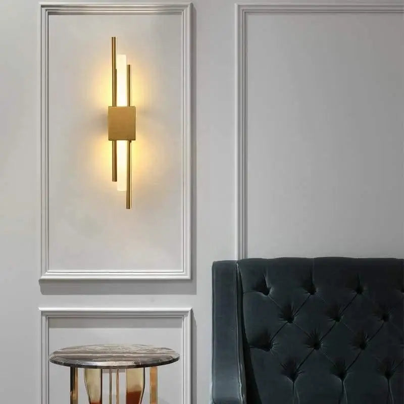 Gold Wall Light, Slim Aluminium, Integrated LED, 3000 K