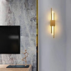 Gold Wall Light, Slim Aluminium, Integrated LED, 3000 K