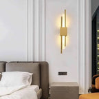 Gold Wall Light, Slim Aluminium, Integrated LED, 3000 K