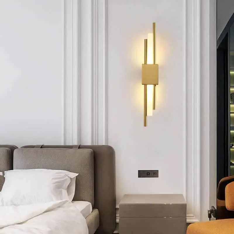 Gold Wall Light, Slim Aluminium, Integrated LED, 3000 K