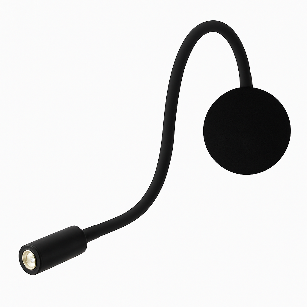 Flexible LED Wall Reading Light, Rechargeable, Black or White