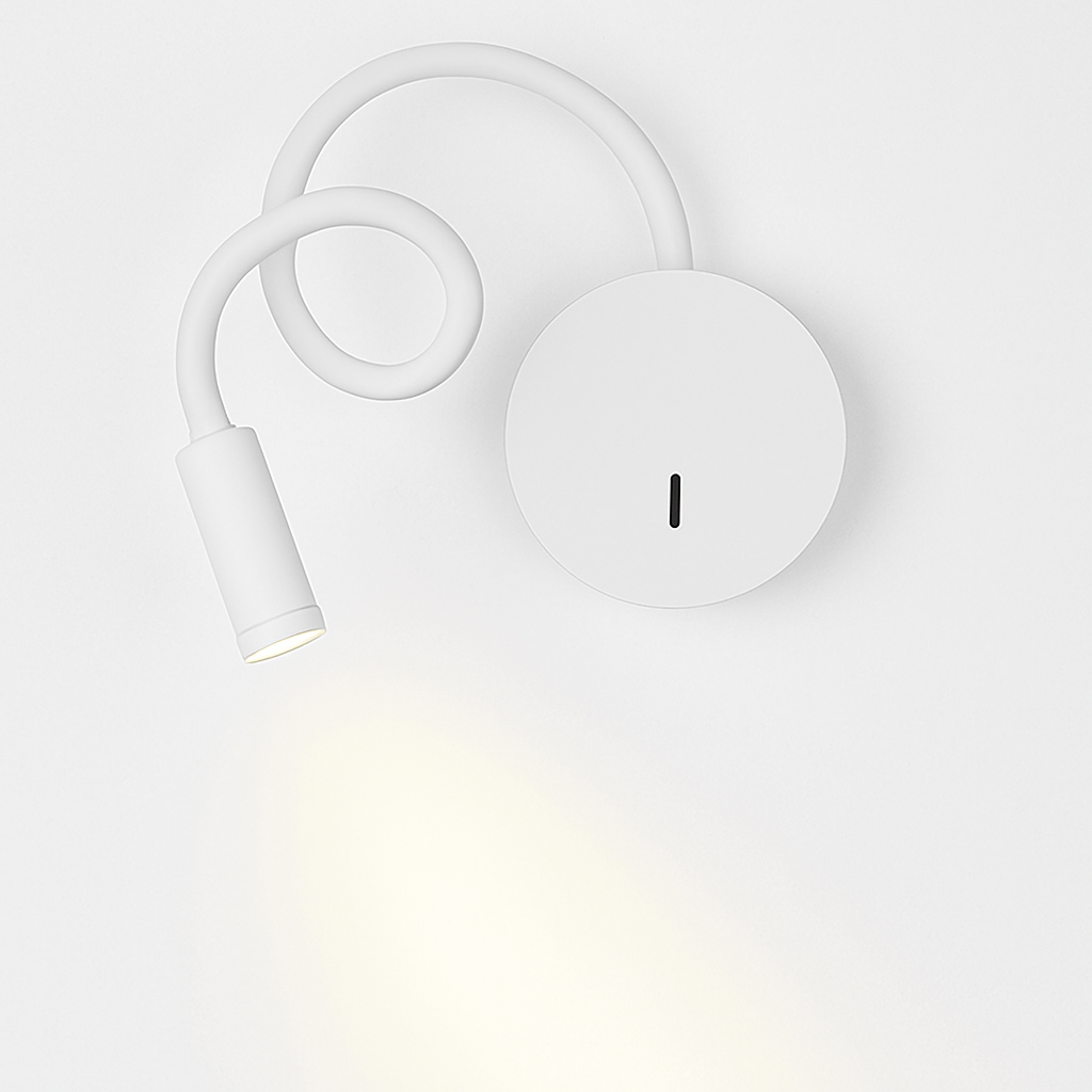 Flexible LED Wall Reading Light, Rechargeable, Black or White