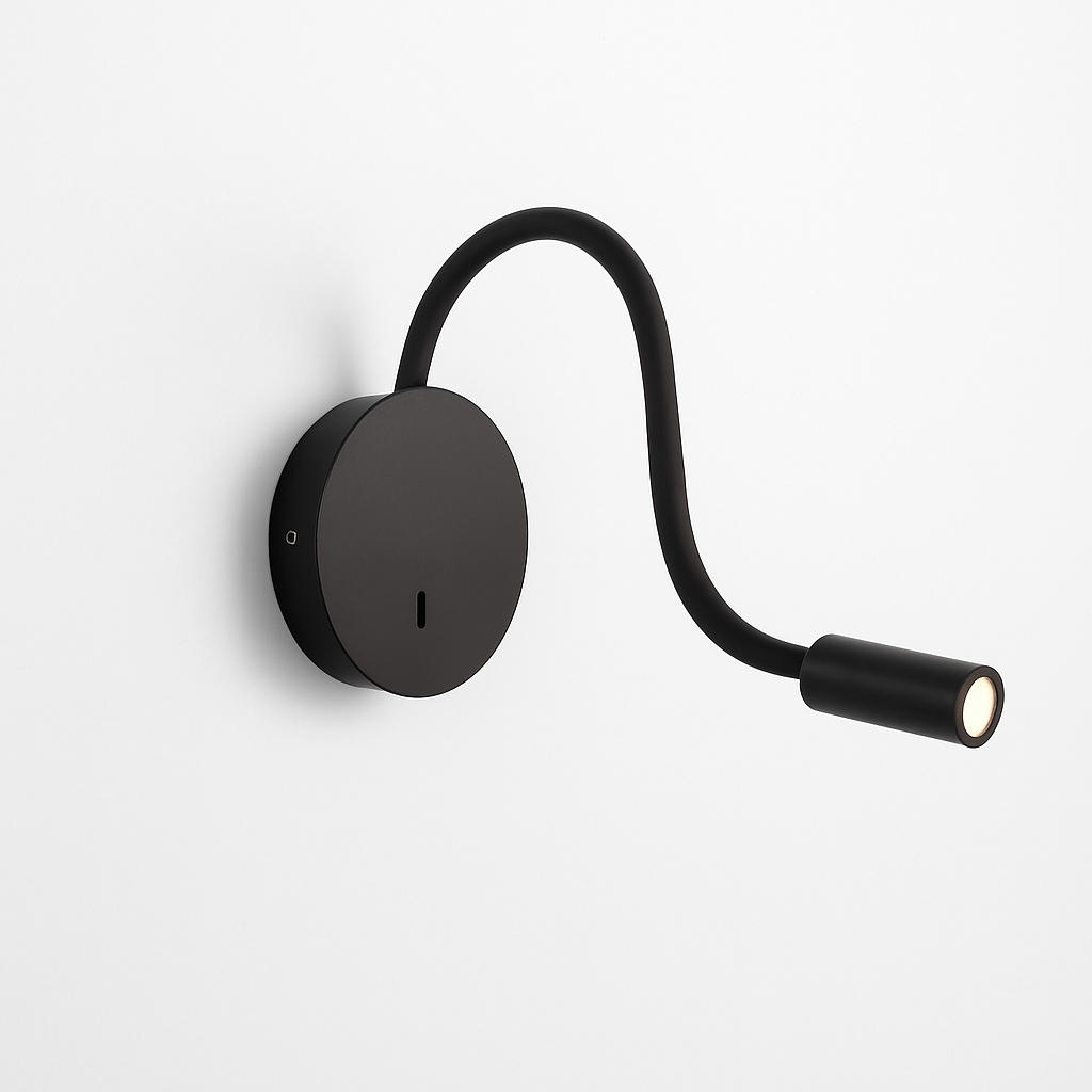 Flexible LED Wall Reading Light, Rechargeable, Black or White