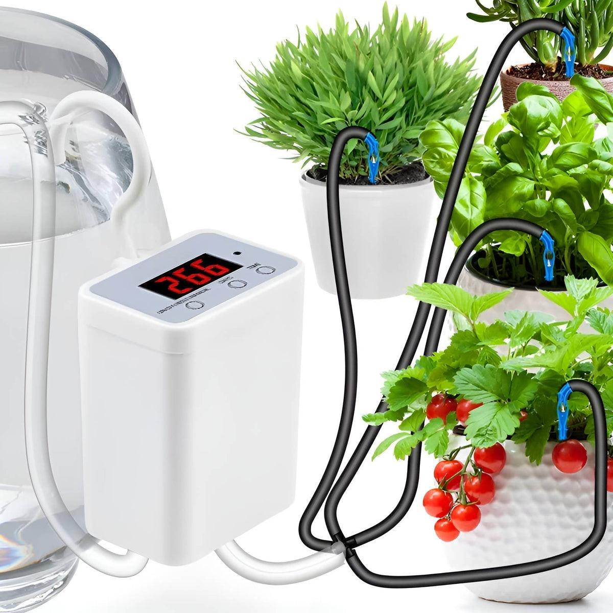 Automatic Plant Watering System with Pump and LCD Timer