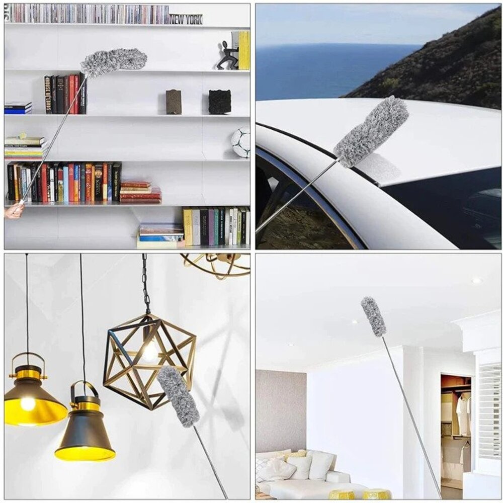 Telescopic Microfibre Duster, Extends 86-280cm for High Ceilings