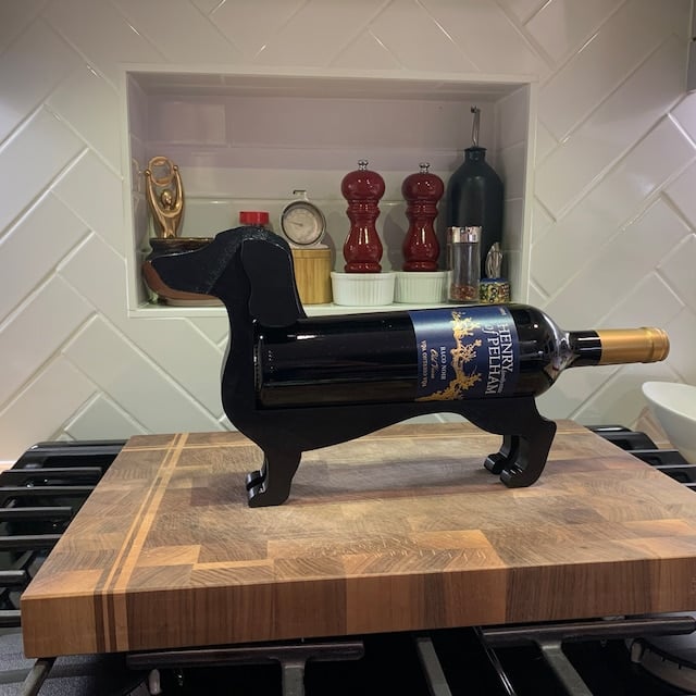 Dachshund Wine Bottle Holder in Resin, Six Colours