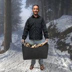 Felt Log Basket 55L with Wooden Handles, Foldable