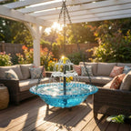 Solar Hanging Bird Bath Fountain, Two-Tier Glass and Metal