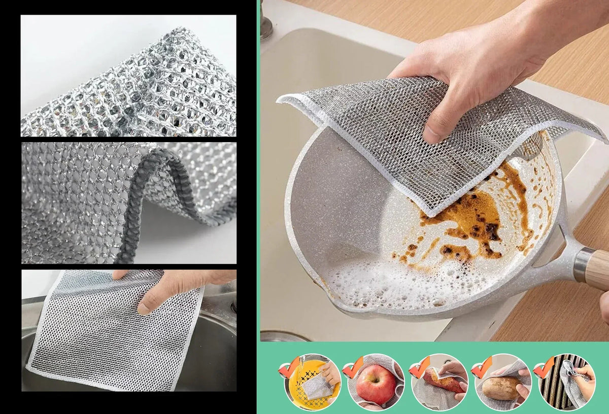 Scratch-Free Reusable Dishcloths, Mesh Weave, Set of 10