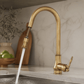 Retro Solid Brass Kitchen Tap with Pull-Out Spray Head