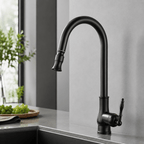 Retro Solid Brass Kitchen Tap with Pull-Out Spray Head