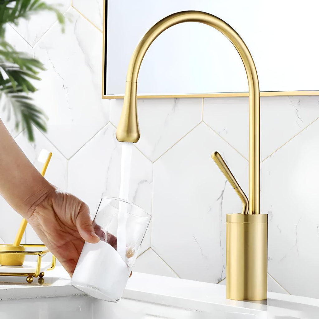 Single-Lever Basin Mixer Tap with High Arc Spout, 5 Finishes