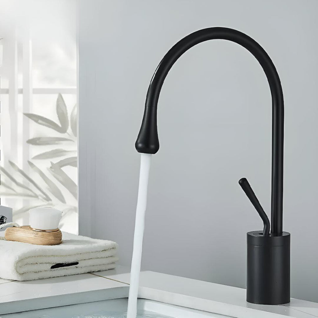 Single-Lever Basin Mixer Tap with High Arc Spout, 5 Finishes