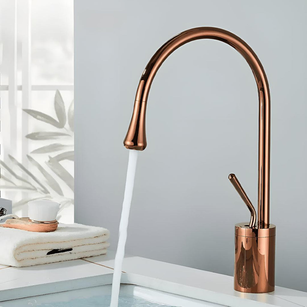 Single-Lever Basin Mixer Tap with High Arc Spout, 5 Finishes