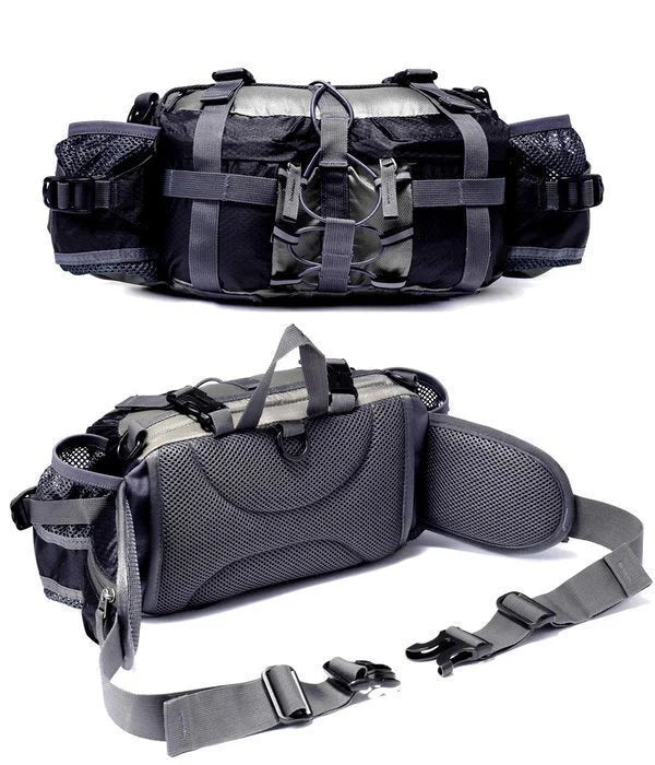 Water-Repellent Bum Bag with Two Bottle Holders, 28 cm