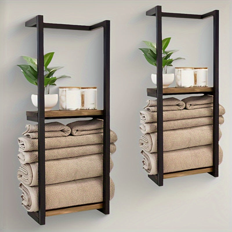 Double Wall-Mounted Towel Rail, 77 cm, Stainless Steel