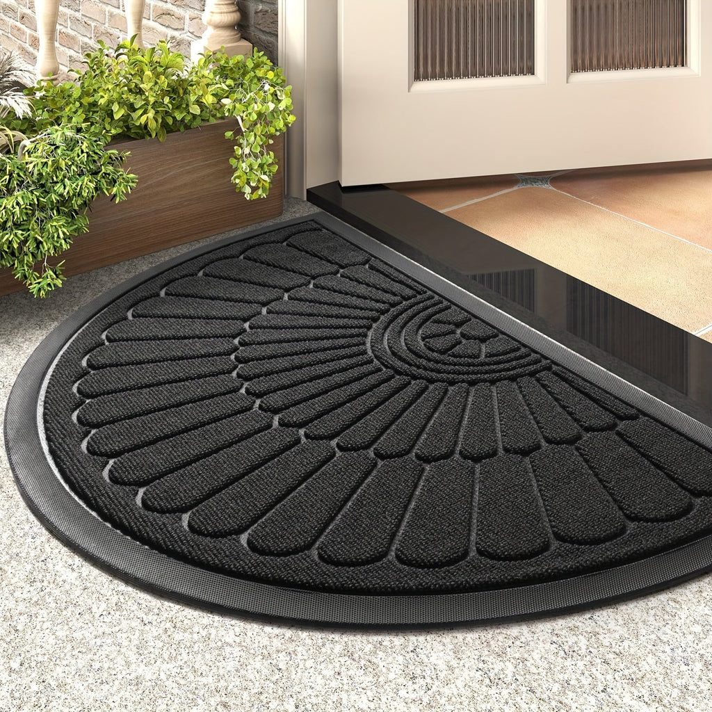 Half Round Rubber Doormat, Non-Slip for Indoors and Outdoors