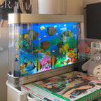 Retro Aquarium Lamp with Moving Fish, Plug-In Mood Light