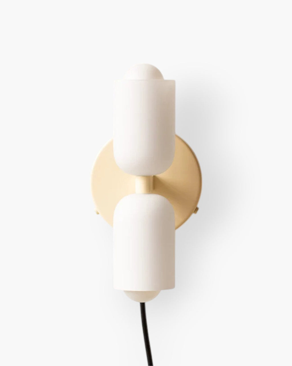 Twin Glass Shade Wall Light, E27, Six Colours, Plug-In or Wired