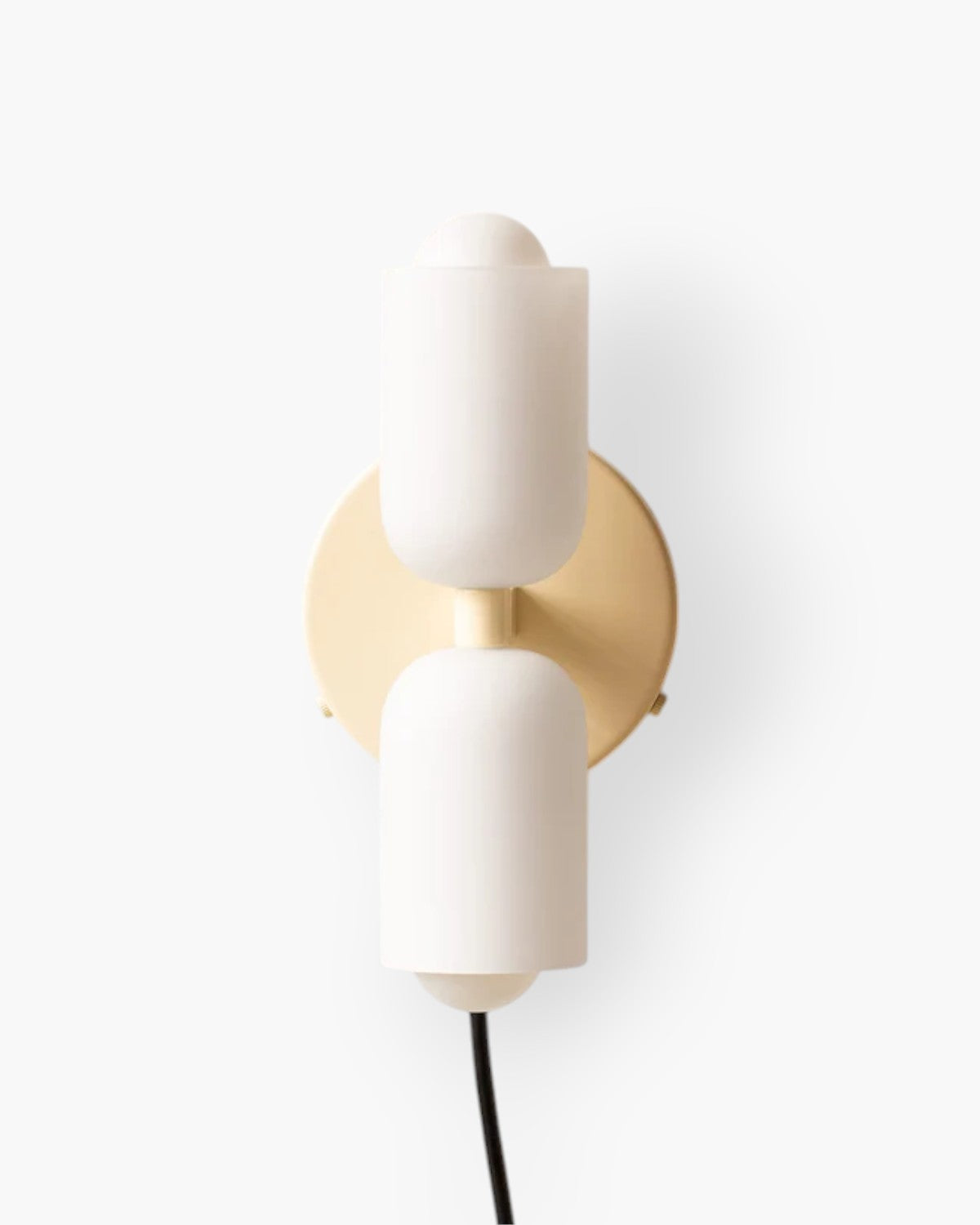 Twin Glass Shade Wall Light, E27, Six Colours, Plug-In or Wired