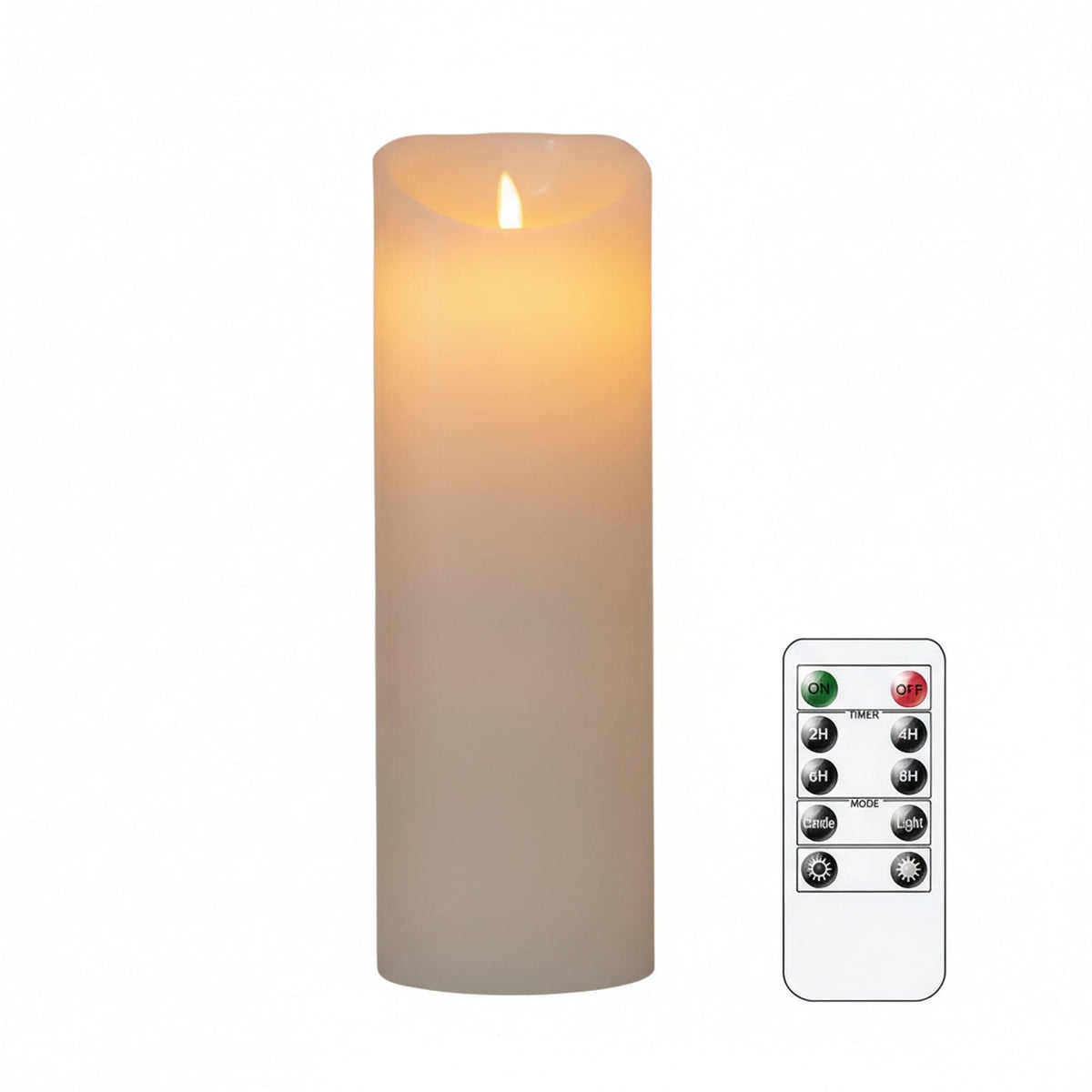 Flameless LED Candle with Moving Wick, Remote and Timer