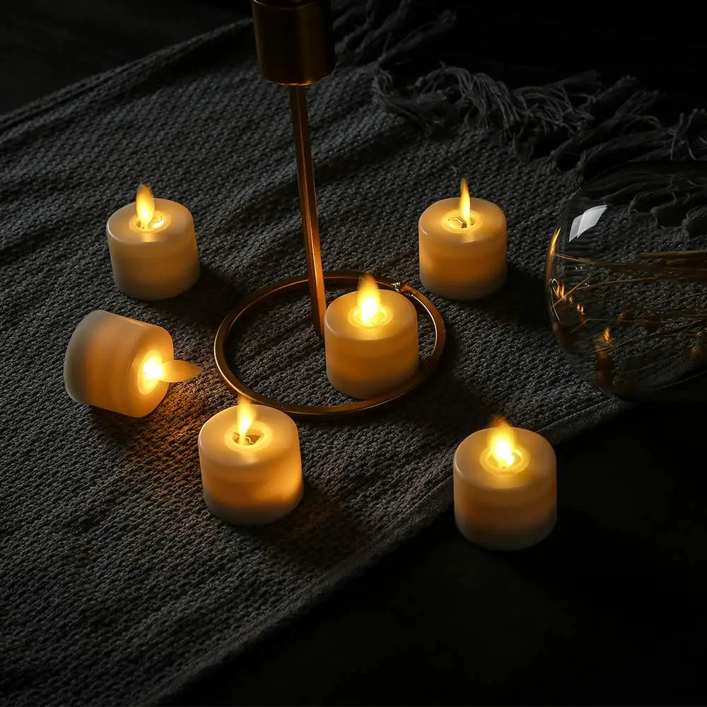 Flameless LED Tealight Candles with Moving Flame