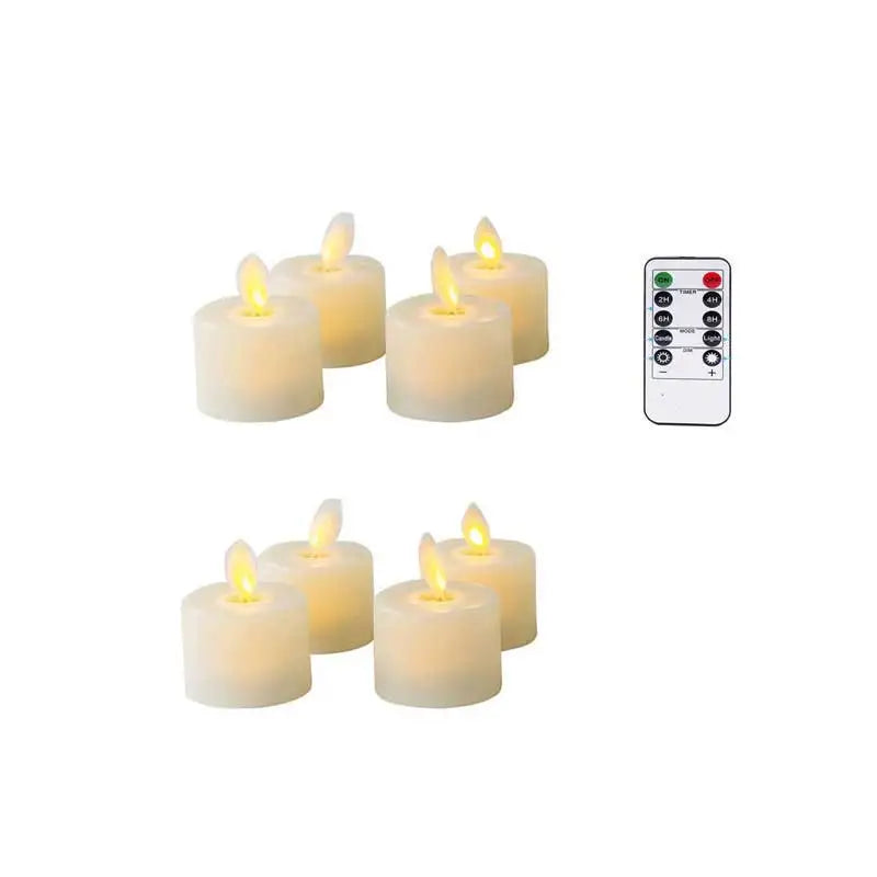 Flameless LED Tealight Candles with Moving Flame