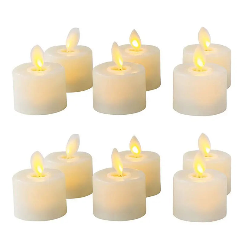 Flameless LED Tealight Candles with Moving Flame