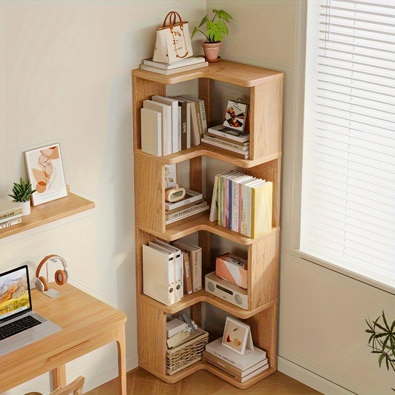 Solid Wood Corner Shelf Unit, 162 cm, Wall Mounted