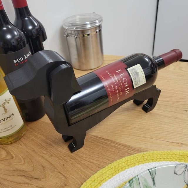 Dachshund Wine Bottle Holder in Resin, Six Colours