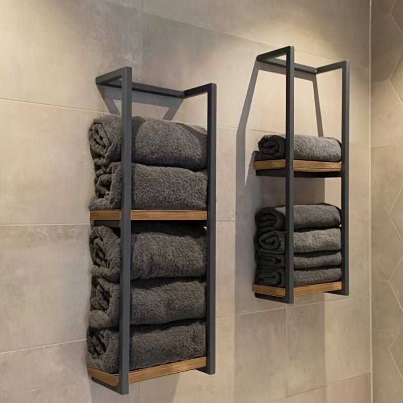 Double Wall-Mounted Towel Rail, 77 cm, Stainless Steel