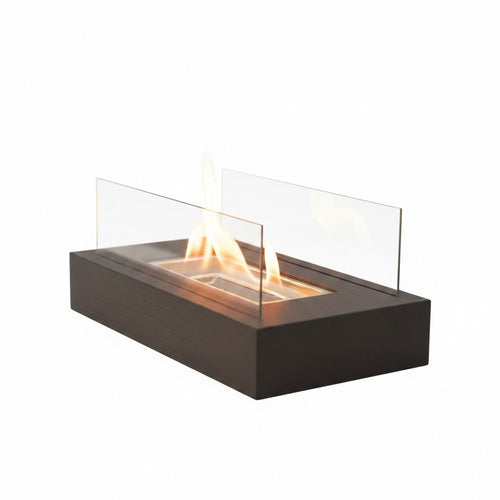 Bioethanol Tabletop Fireplace with Glass Panels, 35 cm