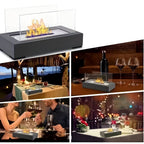 Bioethanol Tabletop Fireplace with Glass Panels, 35 cm