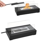 Bioethanol Tabletop Fireplace with Glass Panels, 35 cm