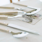 24-Piece Stainless Steel Cutlery Set with Coloured Handles