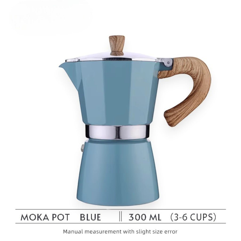 Blue Aluminium Stovetop Moka Espresso Pot, 150 or 300 ml