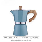 Blue Aluminium Stovetop Moka Espresso Pot, 150 or 300 ml