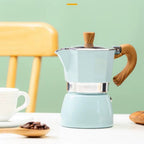 Blue Aluminium Stovetop Moka Espresso Pot, 150 or 300 ml