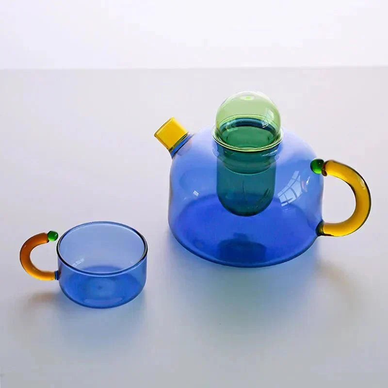 Borosilicate Glass Teapot and Cups Tea Set with Filter