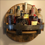 Reclaimed Whisky Barrel Wall Shelf, Rustic Oak, 30 x 30 cm