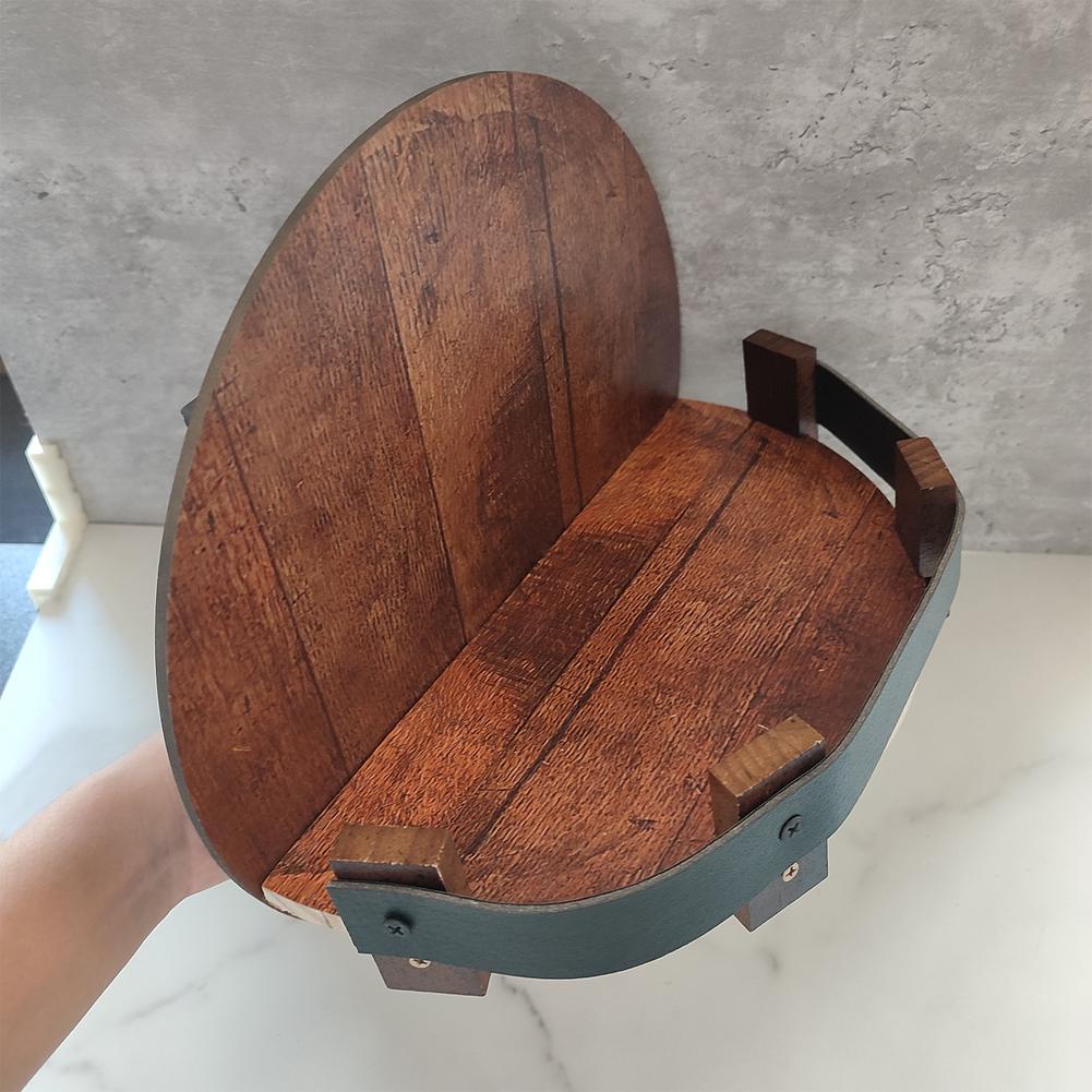Reclaimed Whisky Barrel Wall Shelf, Rustic Oak, 30 x 30 cm